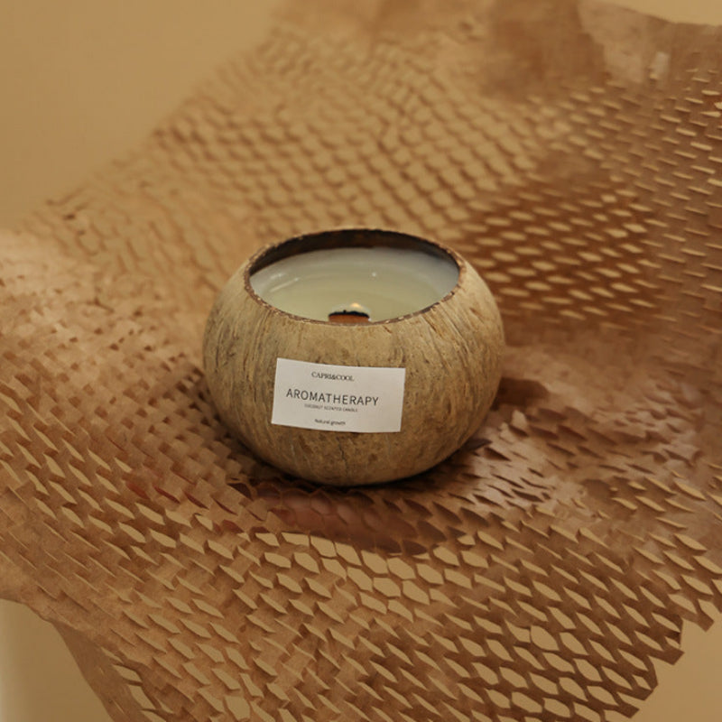 Simulated Coconut Scented Candle Bedroom Ambiance Ornament Gift-5