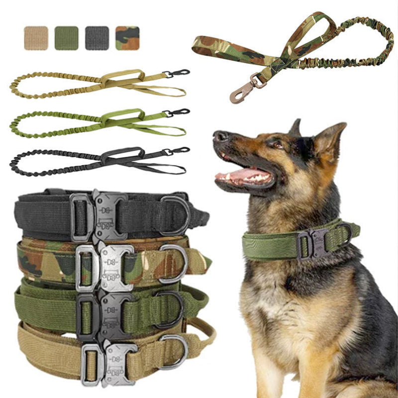 Military Adjustable Nylon Dog Collar and Leash