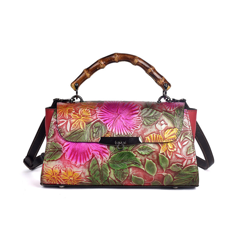 Oftback im Retro -Retro -Retro -Tasche mit oberster Ebene