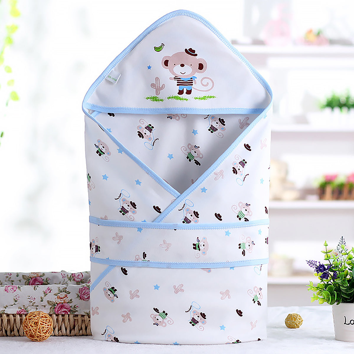 Newborn Cotton Swaddle Blanket Lightweight Baby Wrap-1