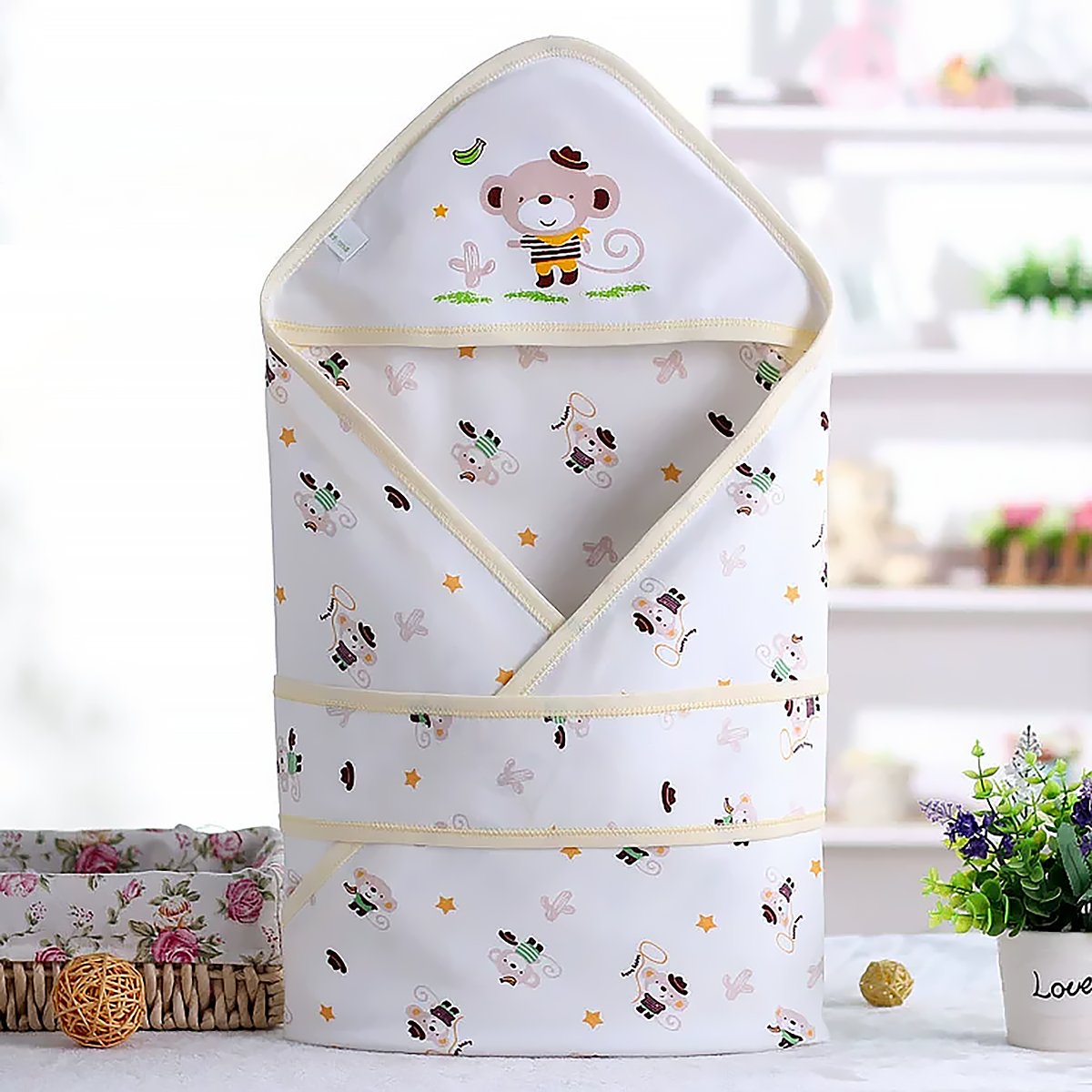 Newborn Cotton Swaddle Blanket Lightweight Baby Wrap-5