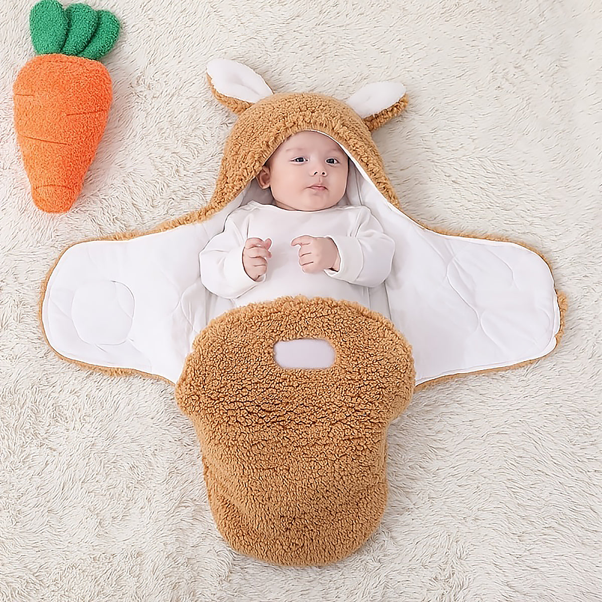 Warm Baby Swaddle Blanket Plush Newborn Sleep Sack-3