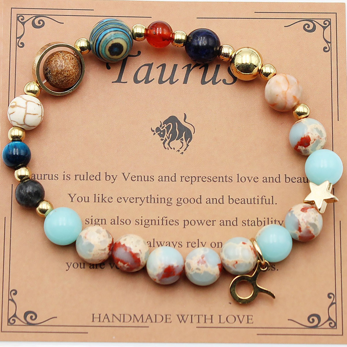 Zodiac Bracelet with Natural Agate & Shoushan Stone 12 Constellations-10