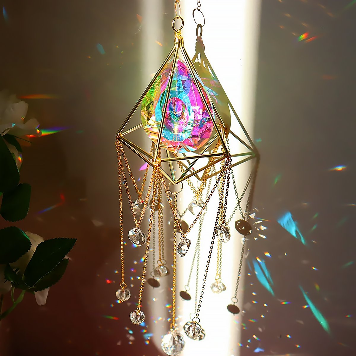 Crystal Wind Chime Pendant Window Hanging Home Decor Gift-2