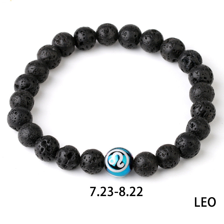 Constellations Couple Natural Lava Stone Bracelet-11