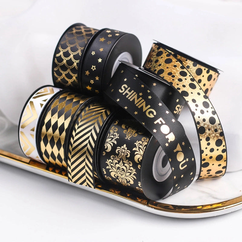 Bronzing Gift Wrap Ribbon Bow Flower Material Packaging