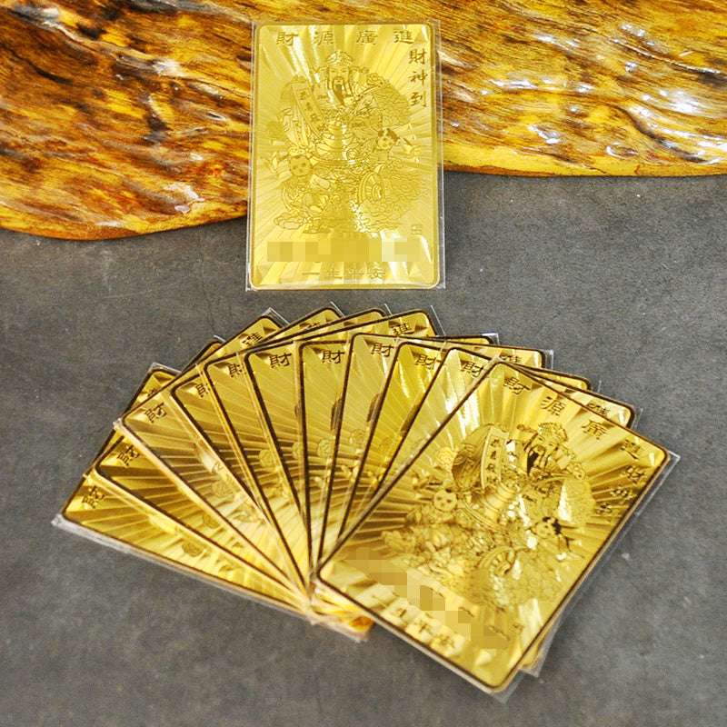 God of Wealth Lucky Fortune Great Compassion Mantra Bronze Card