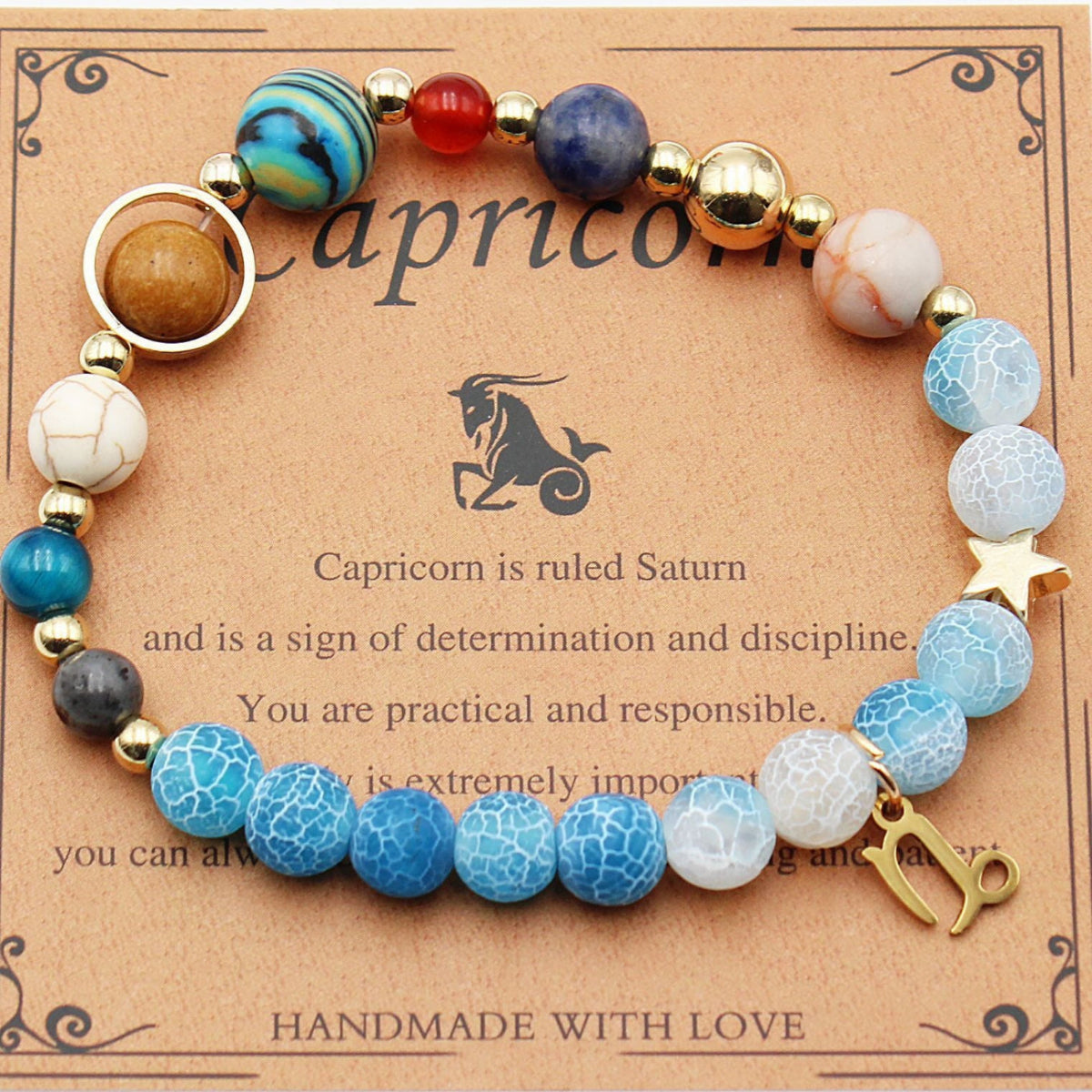 Zodiac Bracelet with Natural Agate & Shoushan Stone 12 Constellations-29
