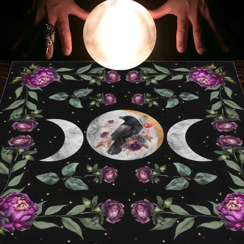 Tarot Table Cloth Moon Sun Lucky Tree Flannel Tablecloth-31