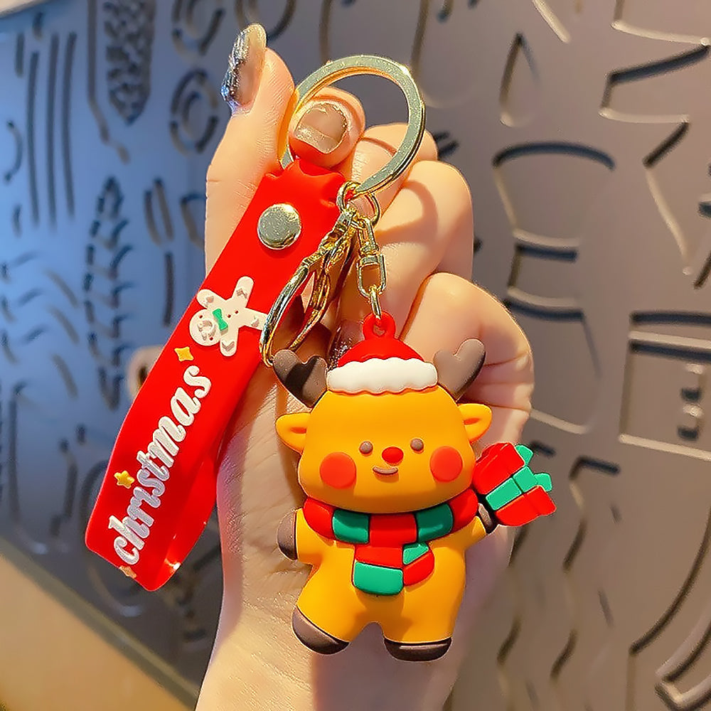 Christmas Exclusive Cartoon Doll Ring Buckle Resin Keychain-7