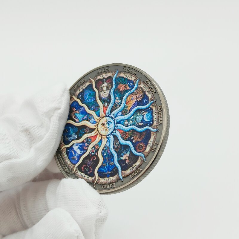 Zodiac Lucky Coin 12 Constellations Sun & Moon Token-1