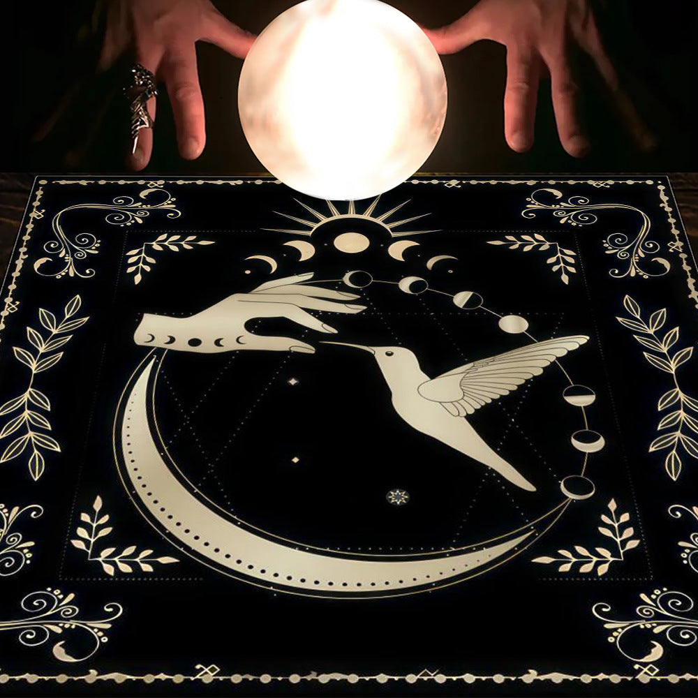 Tarot Table Cloth Moon Sun Lucky Tree Flannel Tablecloth-17