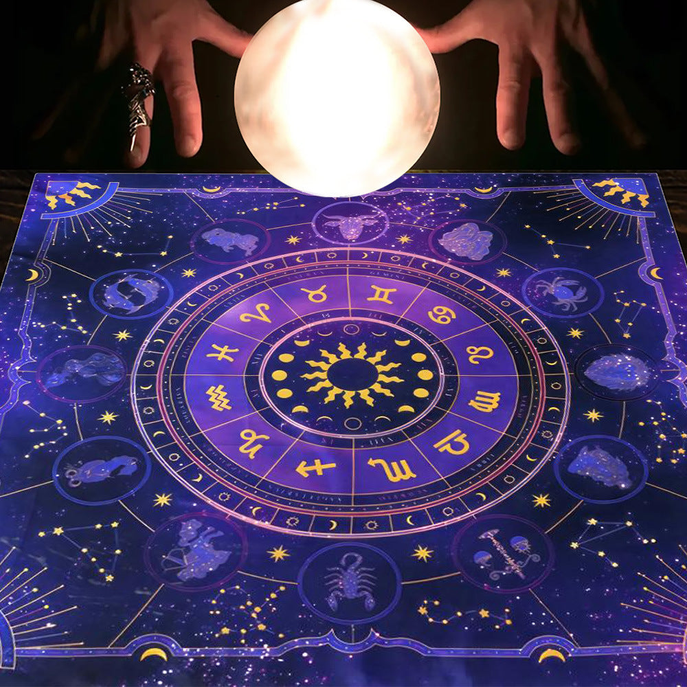 Tarot Table Cloth Moon Sun Lucky Tree Flannel Tablecloth-20