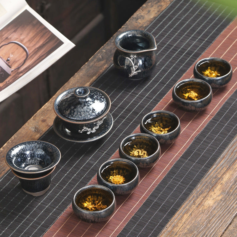 Tee -Set Jianzhan Tea Tasse Geschenk Keramik Kung Kung