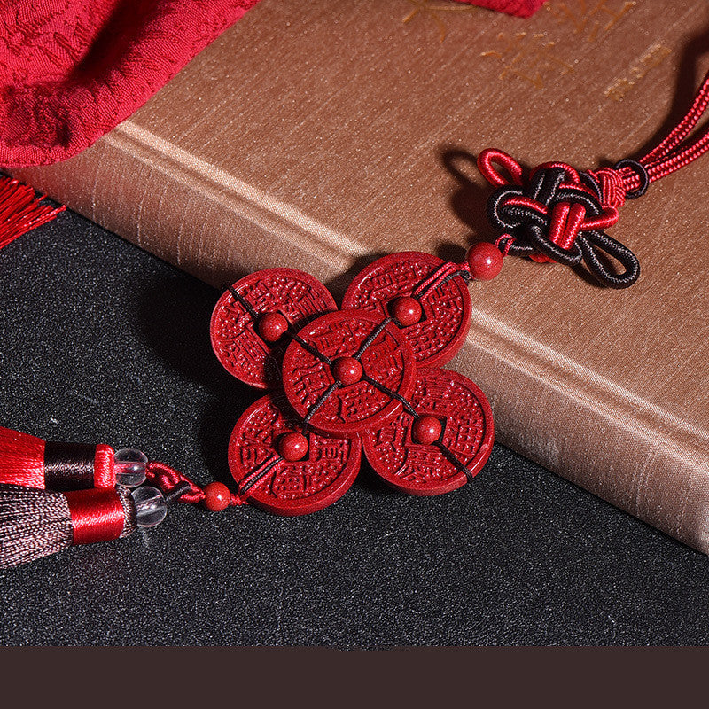 Roherz lila Gold Sand -Qing -Dynastie Fünf Kaiser -Münzen Auto Innenausstattung Anhänger