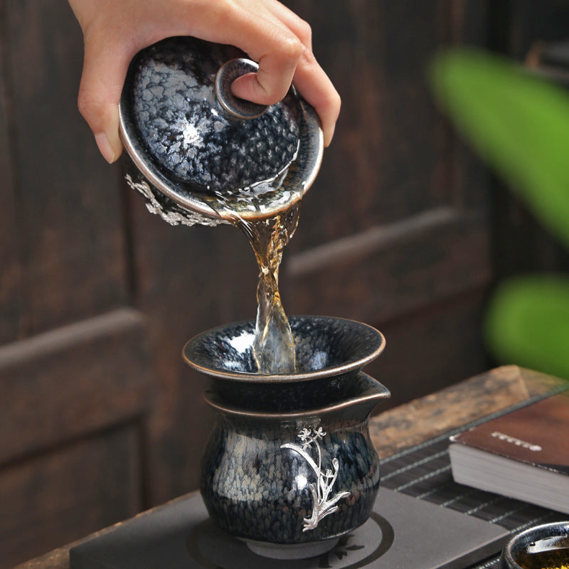 Tee -Set Jianzhan Tea Tasse Geschenk Keramik Kung Kung