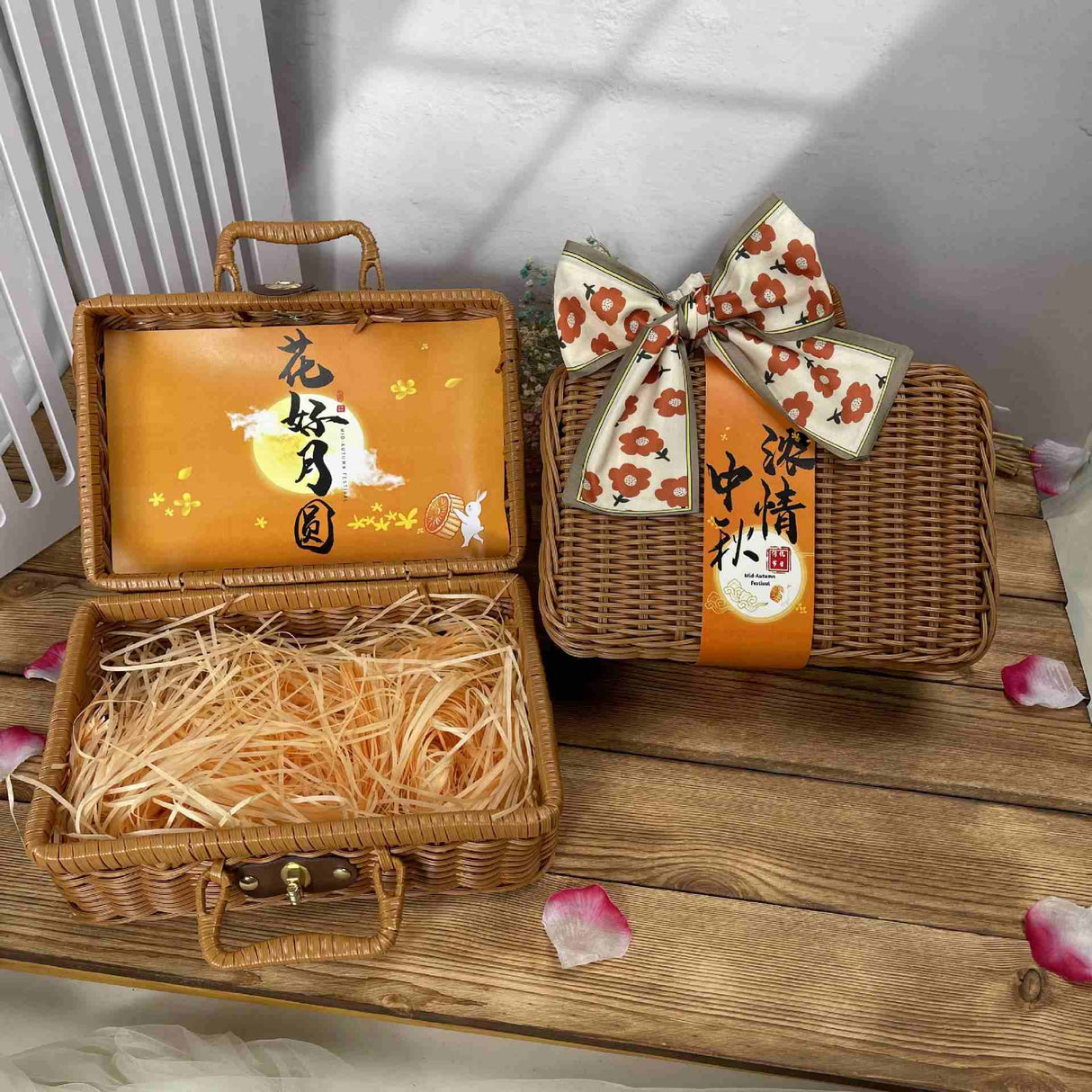 Rattan Woven Gift Wrap Suitcase Gift Packaging Box