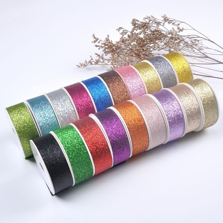 Super Shiny Gold Colorful Christmas Gift Flower Gift Wrap with Satin Ribbon