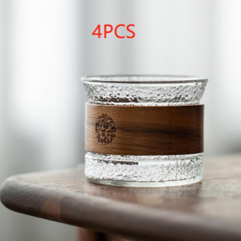 Borosilicate glass teacup with insulated vertical design