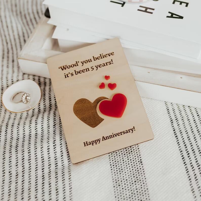 Customizable Invitation to Wooden Carving Wedding Anniversary Card