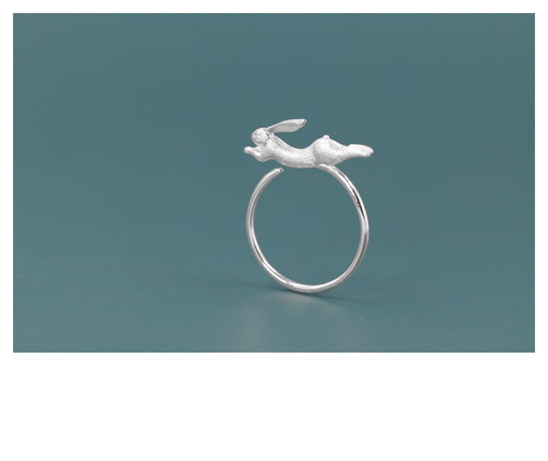 Jade Rabbit Ring in Sterlingsilber schön