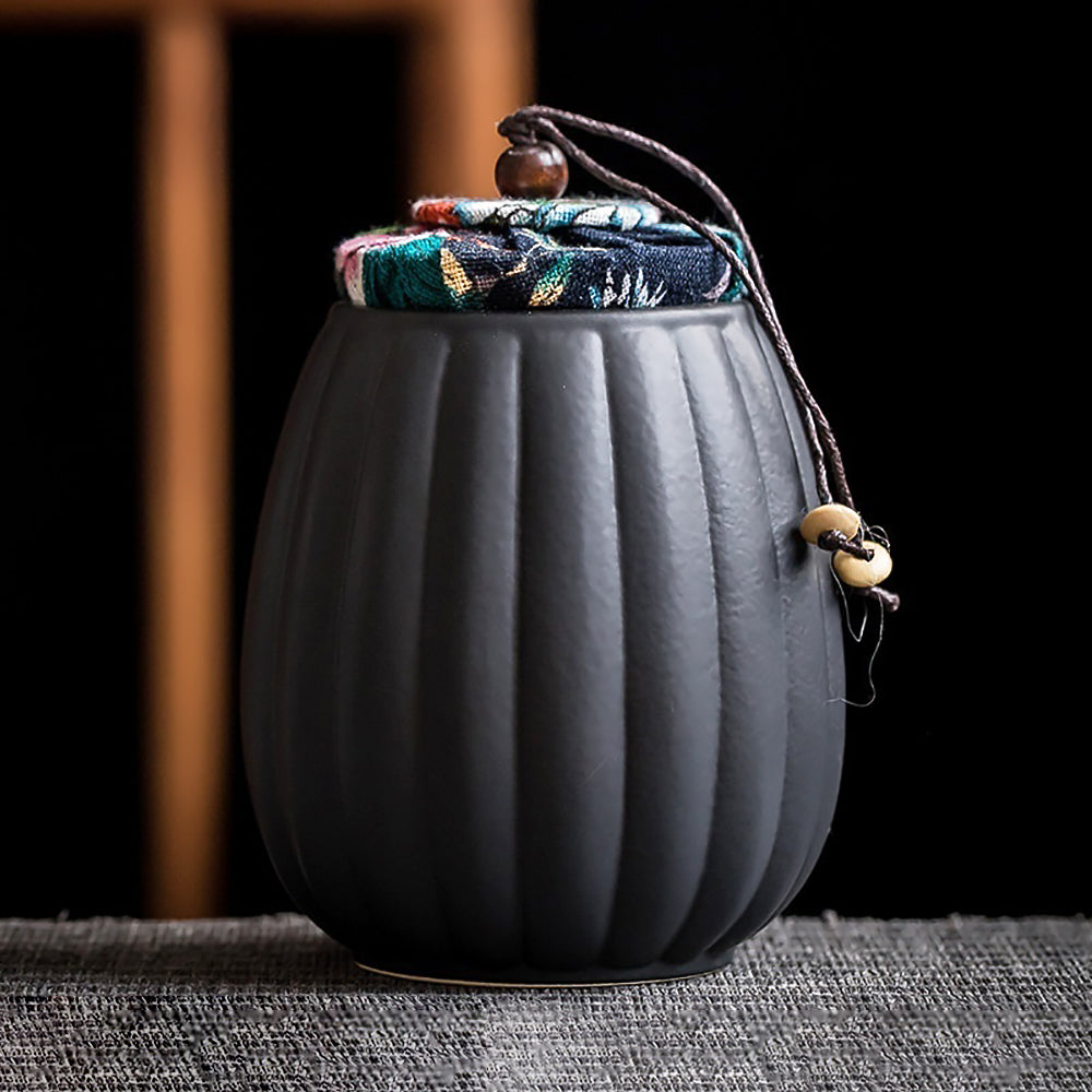 Chinese Ceramic Tea Jar Retro Glaze Kiln Sealed Canister Gift-6