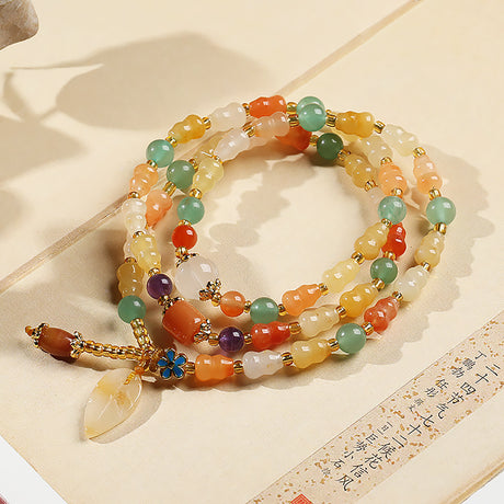 Ethnic Style Jinsi Jade Bracelet with Cinnabar Jade Handwoven Jewelry-2