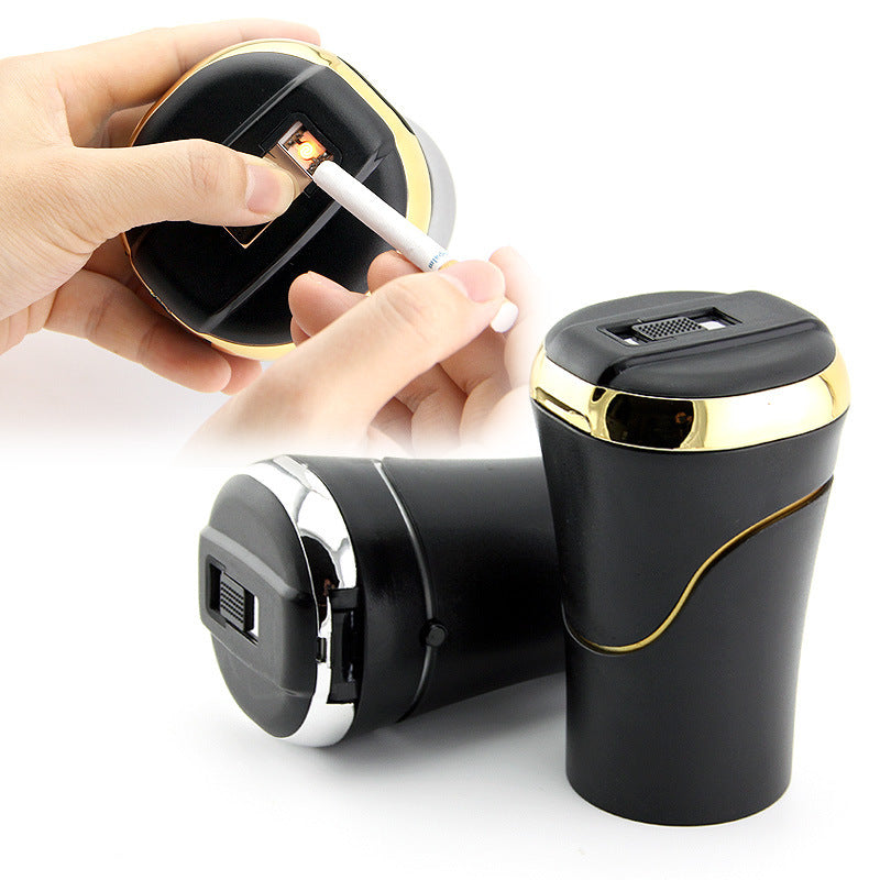 Push-pull Lighter Cool Car Accessories Detachable Car Ashtray Smell Proof with Lid LED Light