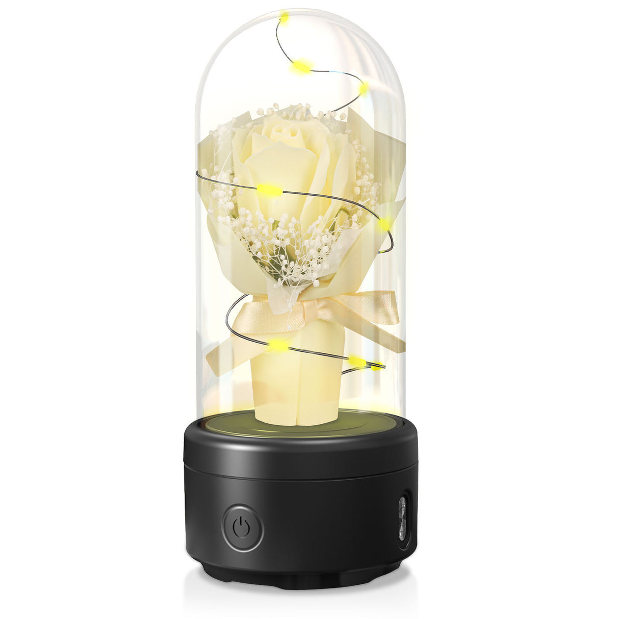 Creative Gifts Mother's Day Rose Bouquet LED Night Bluetooth-compatible Speaker Ornament