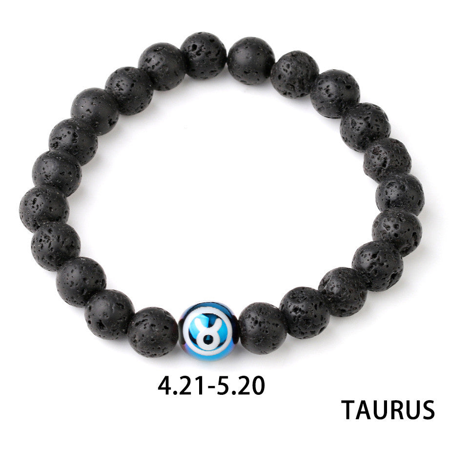 Constellations Couple Natural Lava Stone Bracelet-6