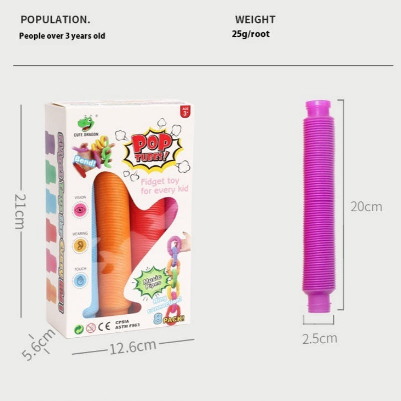 Stretch-Dekompressionsröhre für Kinder, Pop-Tube, sensorisches Spielzeug