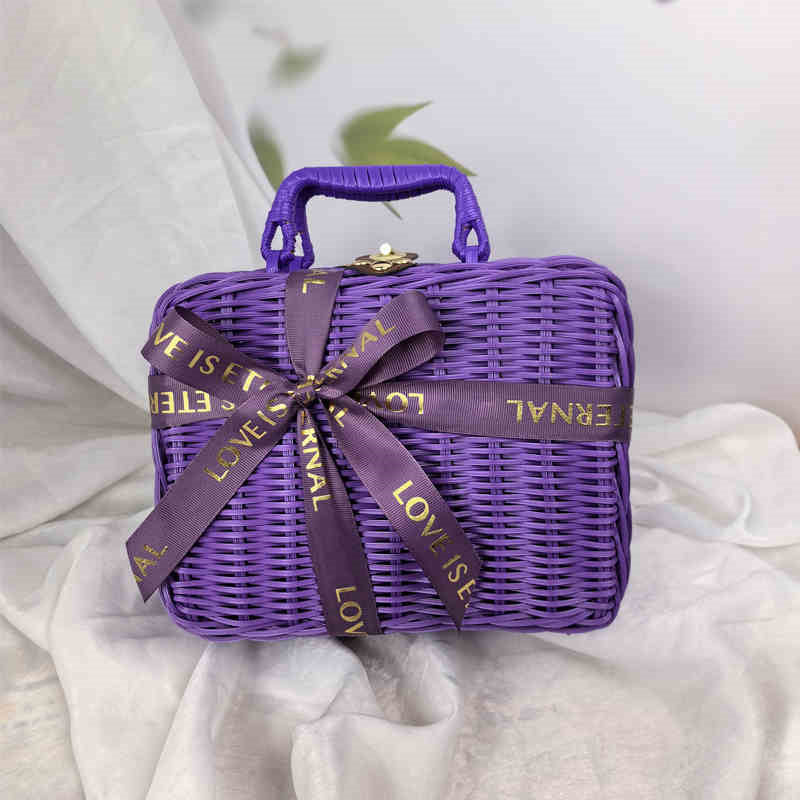 Rattan Woven Gift Wrap Suitcase Gift Packaging Box