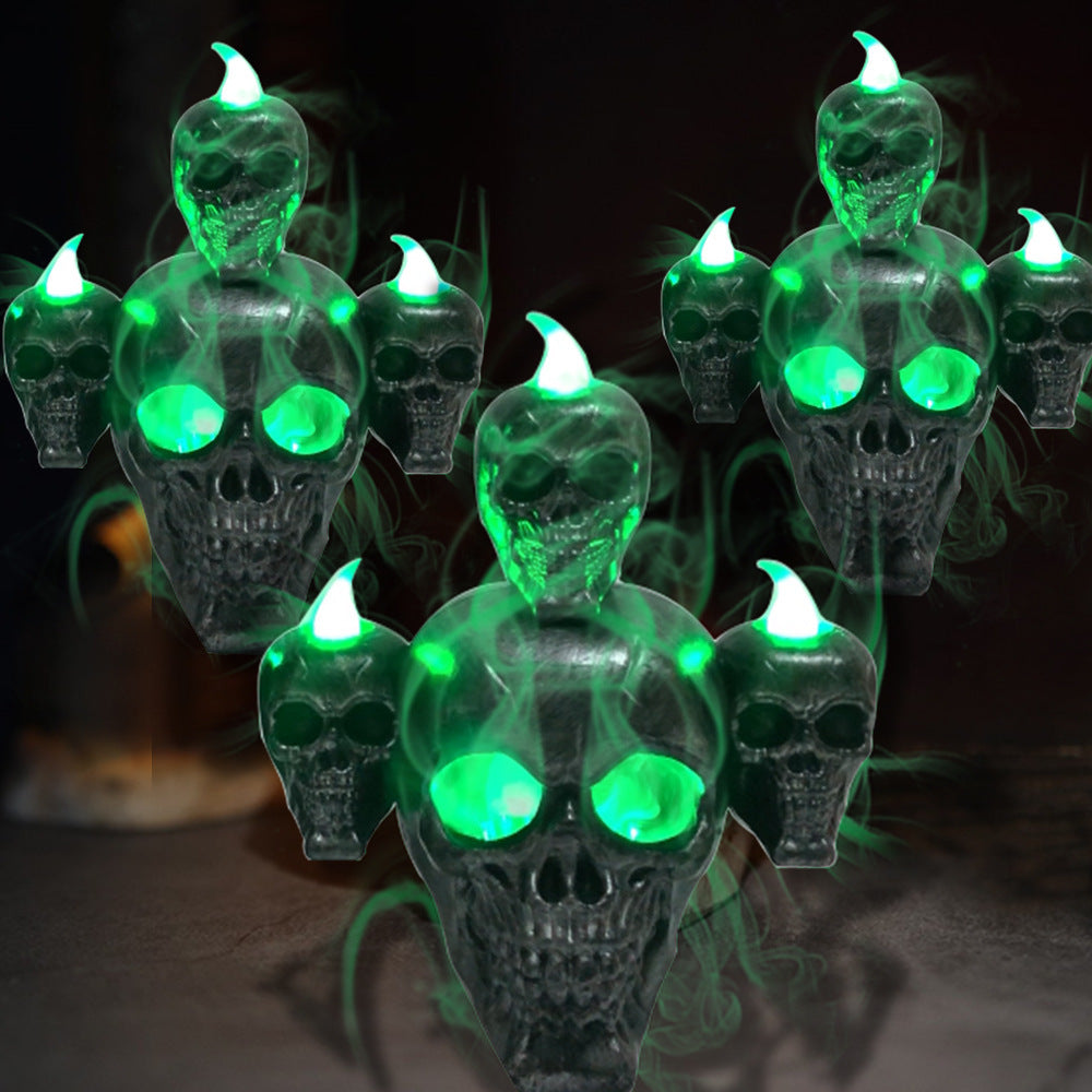 Halloween Skull Candle Light Ornaments with LED Glow-2