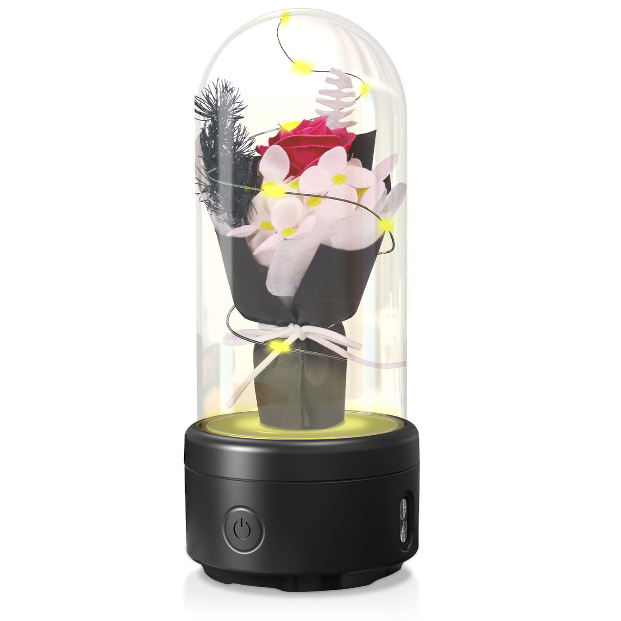 Creative Gifts Mother's Day Rose Bouquet LED Night Bluetooth-compatible Speaker Ornament