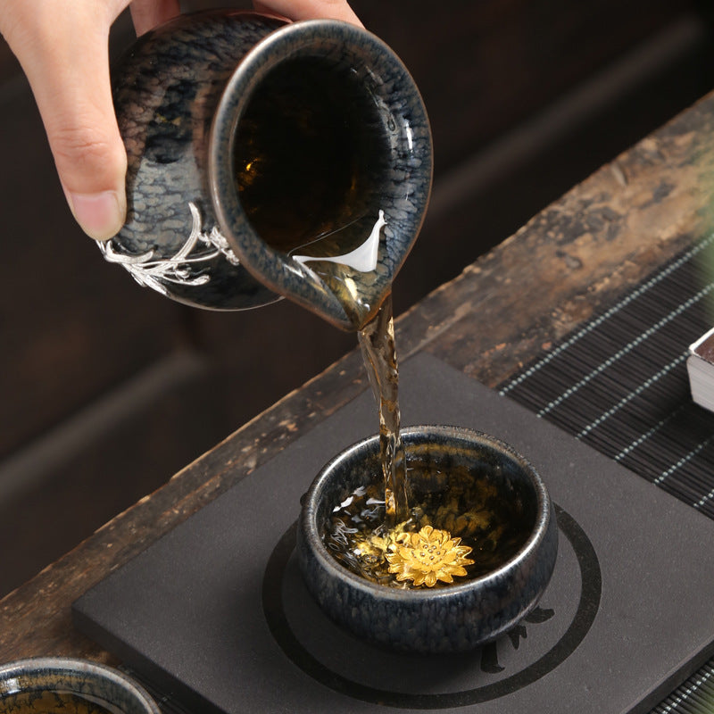 Tee -Set Jianzhan Tea Tasse Geschenk Keramik Kung Kung