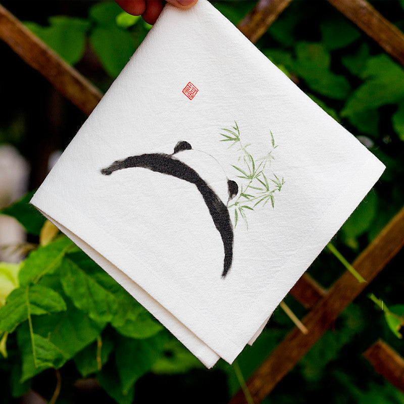 Panda Gift Chinese Characteristic Gift Handkerchief Small Square Handkerchief