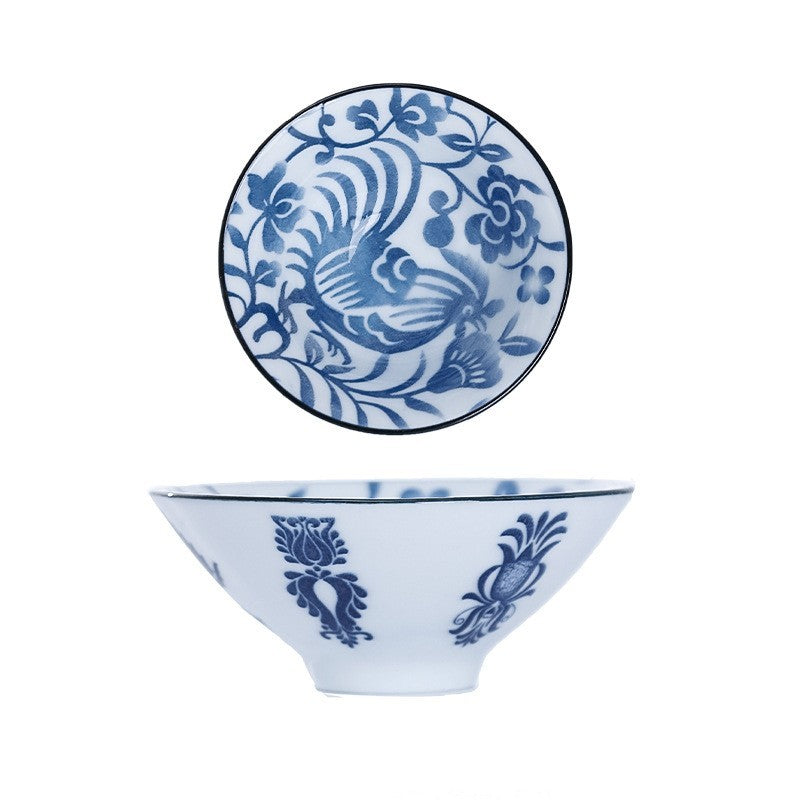 Keramik Kung Fu Tea Tasse Blau und weißes Porzellan