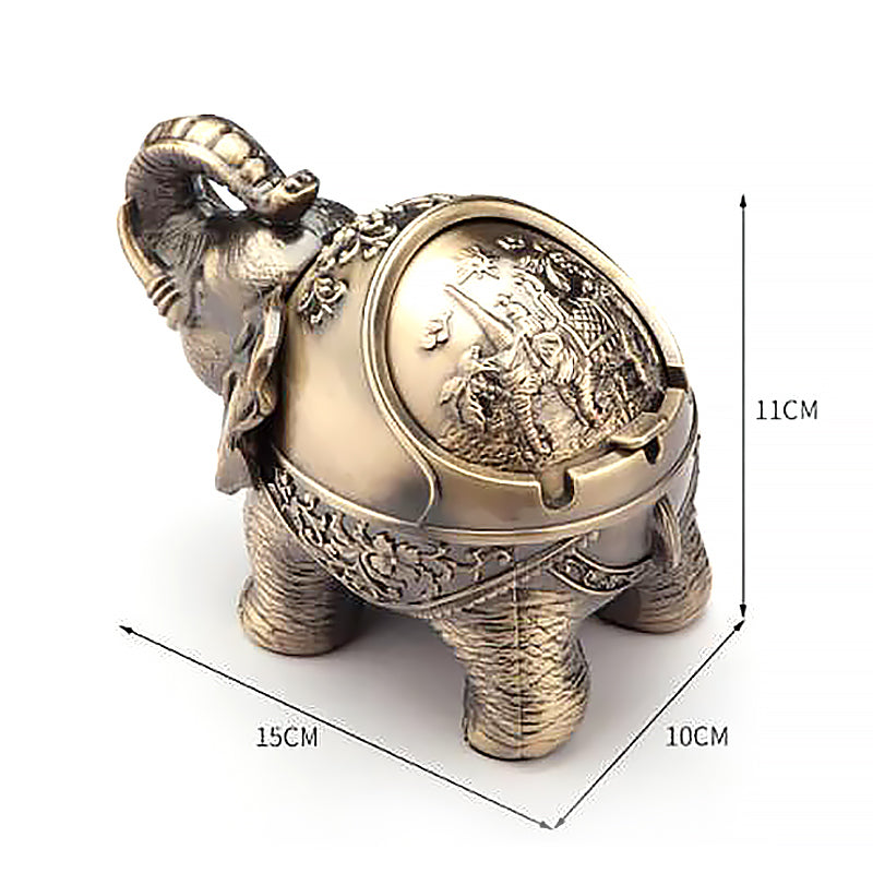 Household Vertical Auspicious Elephant Stainless Steel Ashtray