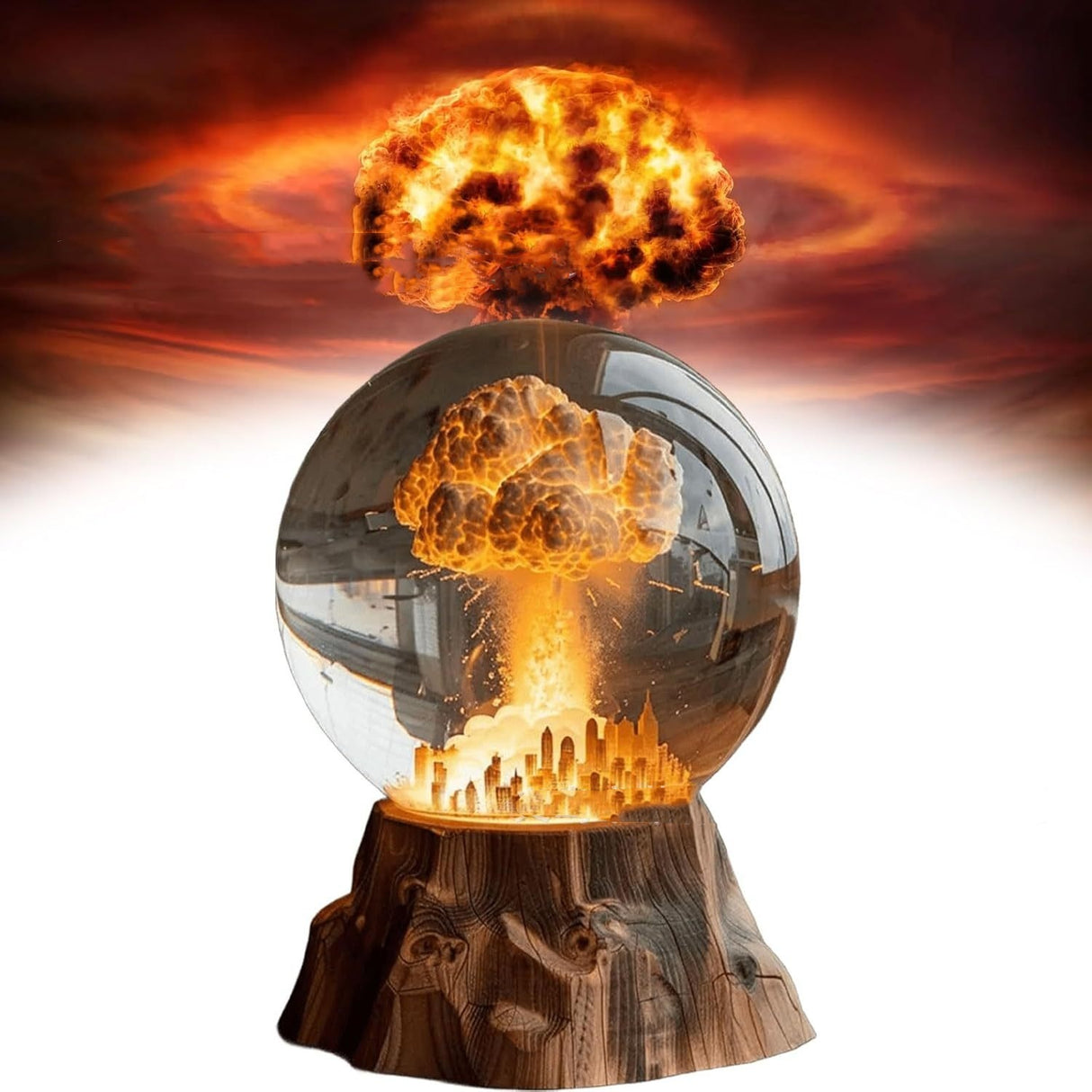 LED Resin Atmosphere Night Light 3D Mushroom Cloud Explosion Desk Lamp