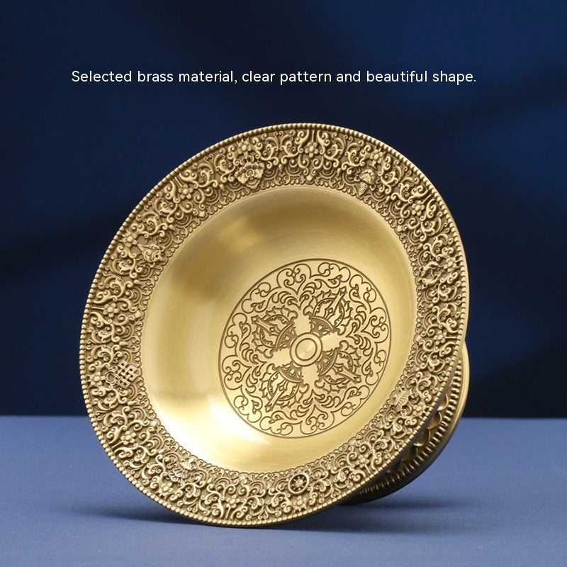 Tibetan Dharma Protector Cup Eight Auspicious Carved Tribute Cups