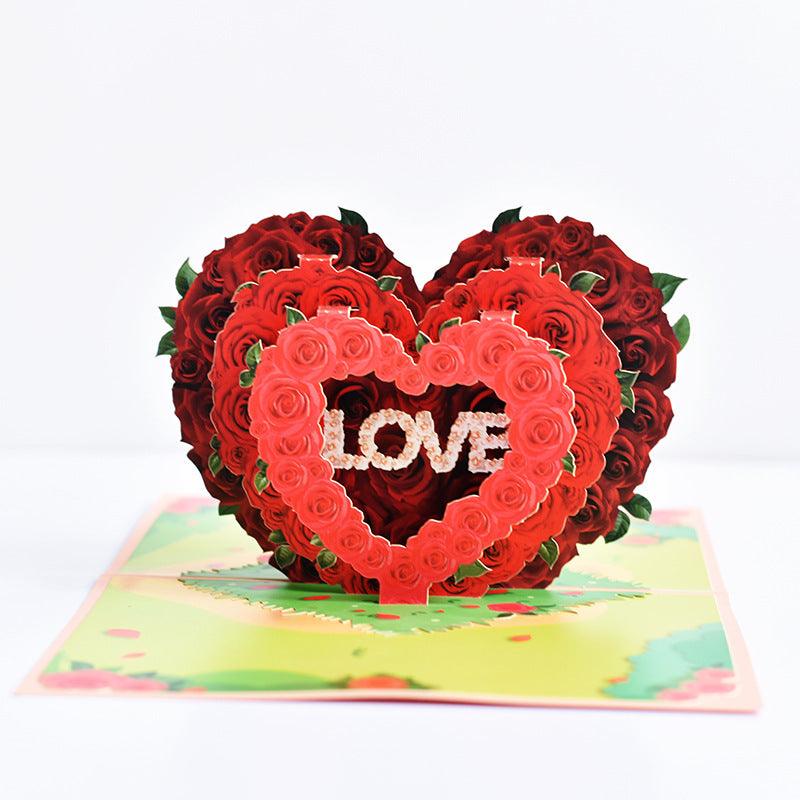 3D Pop-Up Cards Flowers Birthday Card Anniversary Gifts Postcard