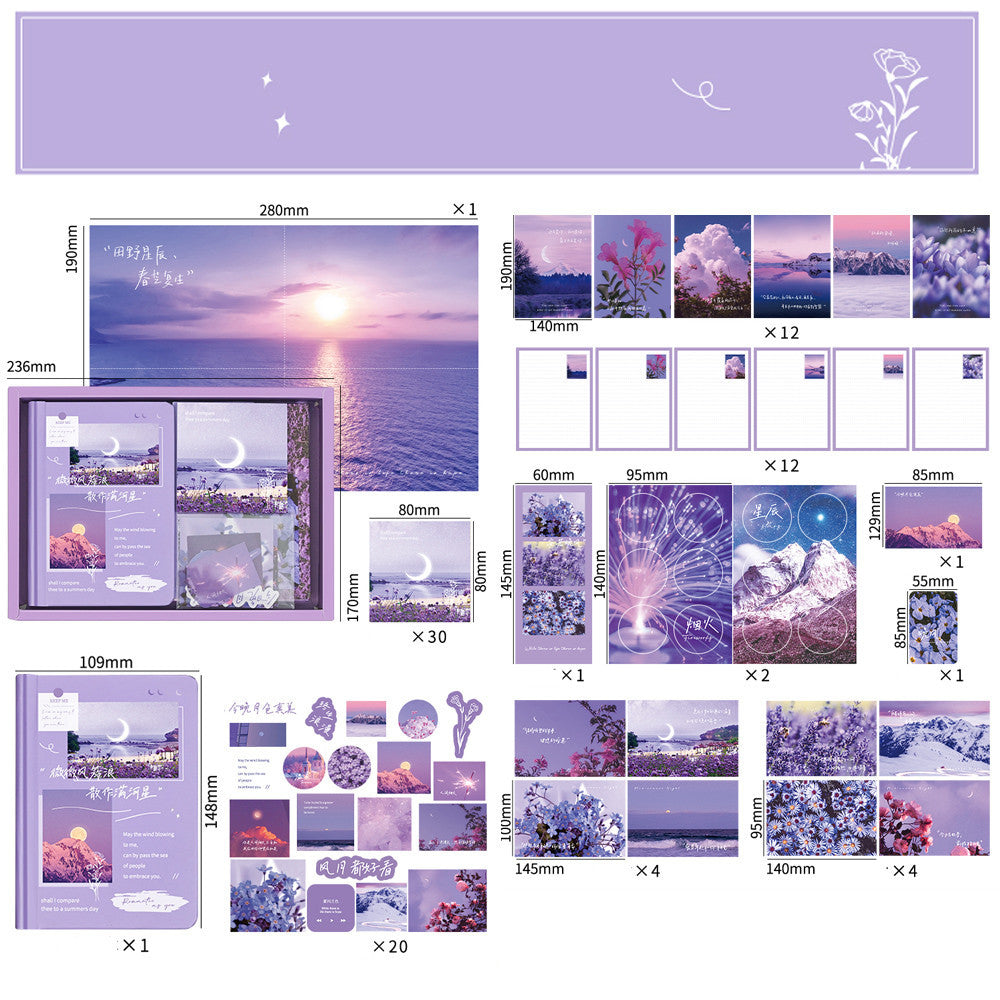 Retro-Geschenkbox 155-teilige Set Ins Geschenkbox Notebook Taper Sticker Set