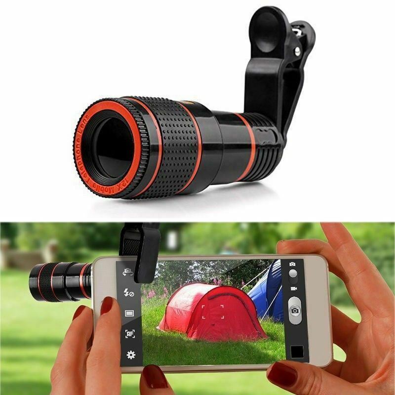 HD 8X Clip On Optical Zoom Telescope Cell Phone Camera Lens