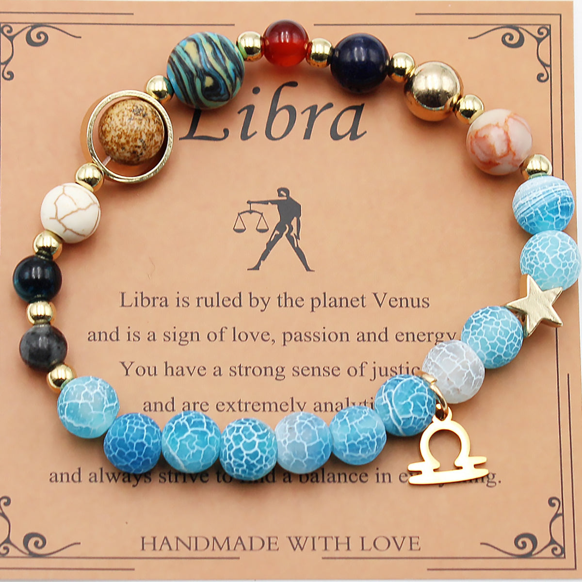 Zodiac Bracelet with Natural Agate & Shoushan Stone 12 Constellations-32