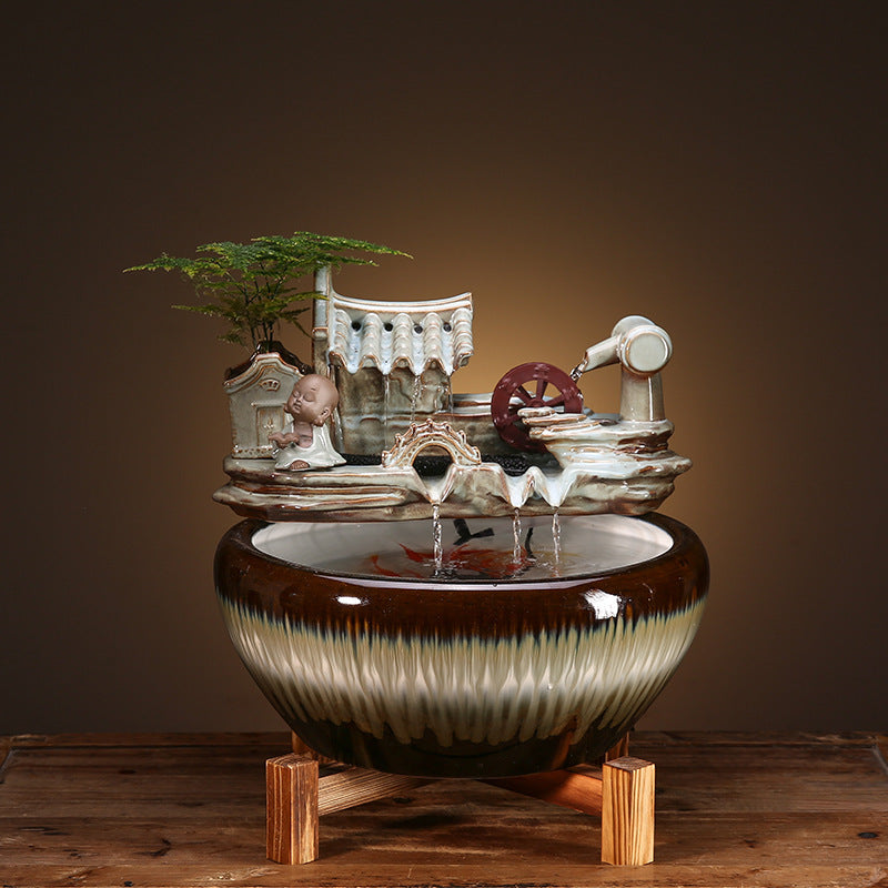 Keramikbrunnen ziehen Wohlstandsdekoration Haushaltsbefeuchter an