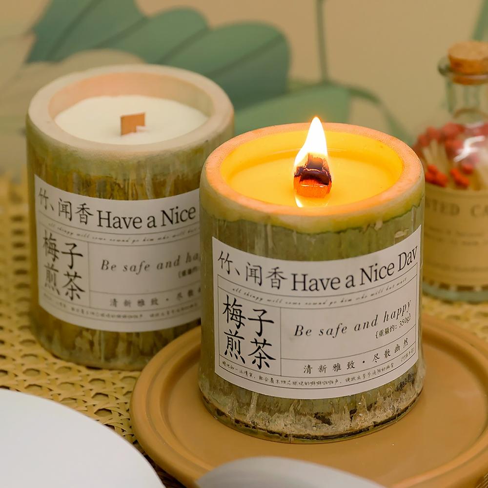 Indoor Bamboo Cup Scented Candle Valentine's Day Ambiance Gift-1