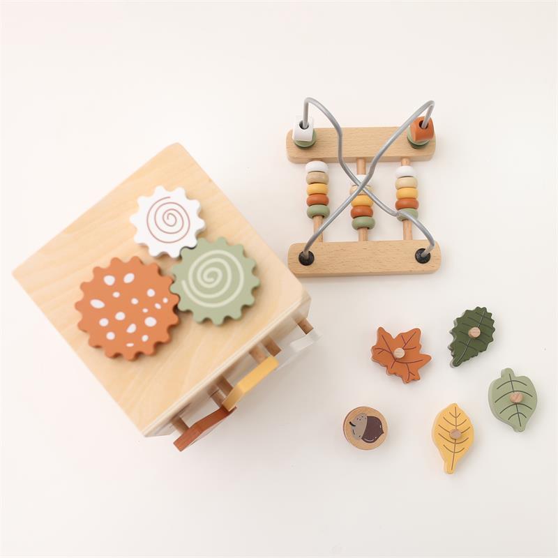 Bead-stringing Toys Shape Matching Five-in-one Toy Wooden Busy Box