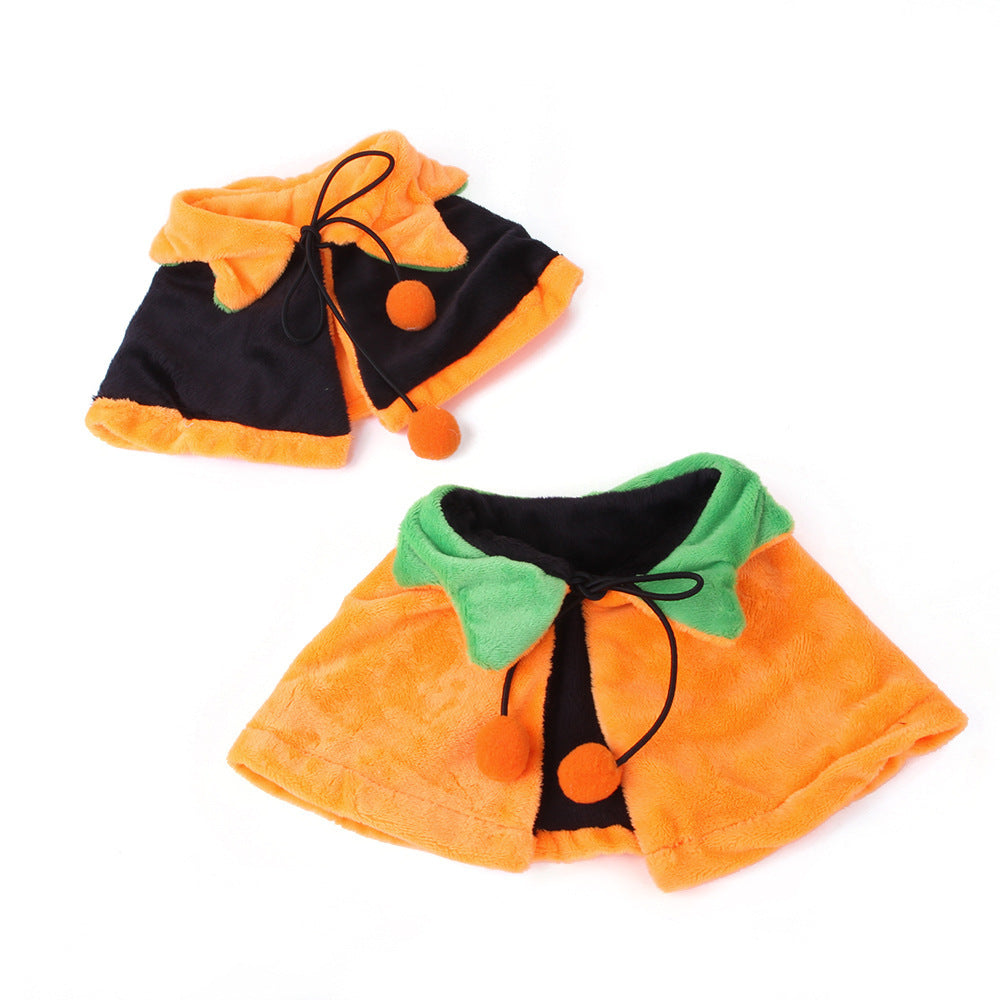 Halloween Pumpkin Cloak Pet Costume Double Sided Plush Outfit-4