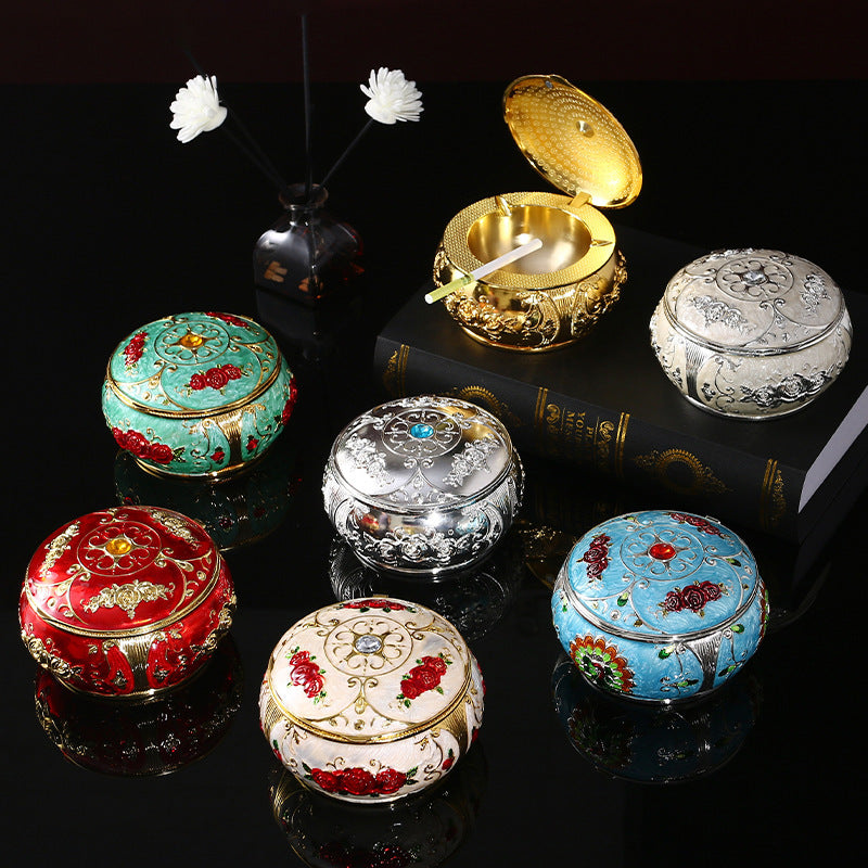 Emaille Color Home Dekoration Chinesischer Stil Windschutz Aschenbecher