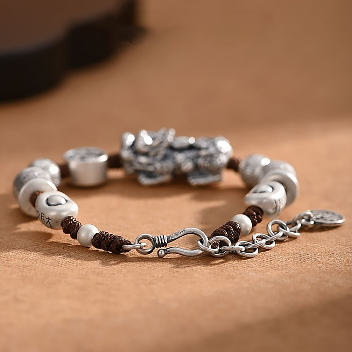 Sterling Silver Pi Xiu Bracelet Handcrafted for Wealth and Luck-4